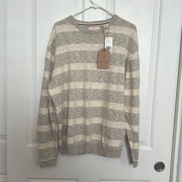 Weatherproof Vintage Mens Grey & Cream striped sweater - Picture 2 of 3